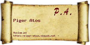 Piger Atos névjegykártya